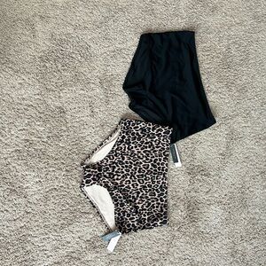 Victoria's Secret Black & Leopard Swim Bottoms